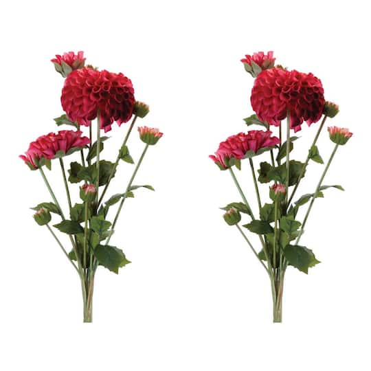 Michaels, Melrose 23.75" Artificial Zinnia Flower Bundles, 2ct. – Category: Stem Bundles